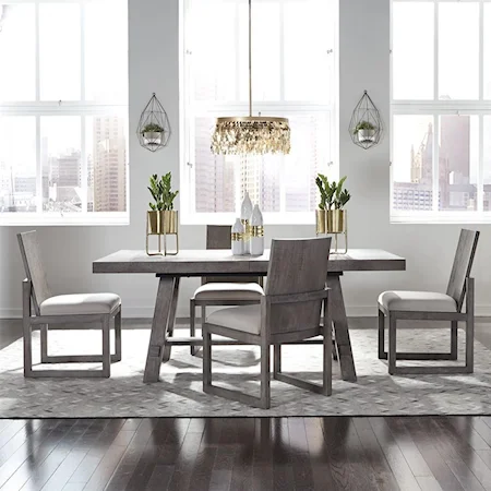 5-Piece Trestle Table and Chair Set